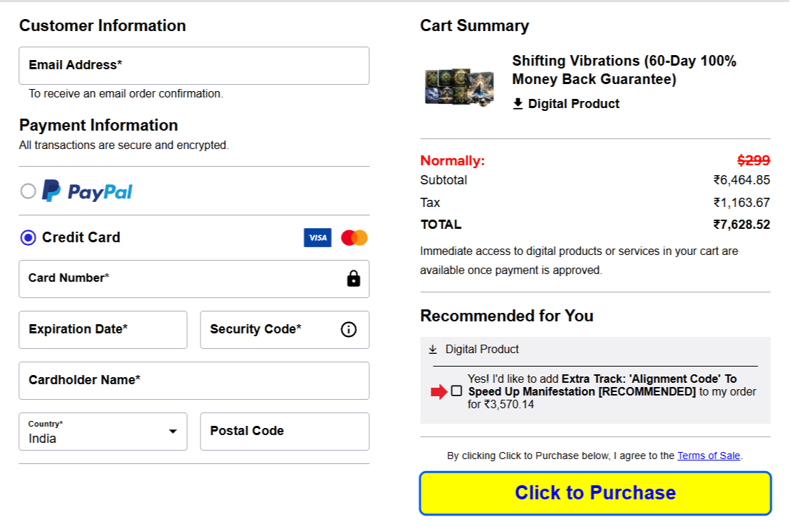The Money Wave Checkout Page